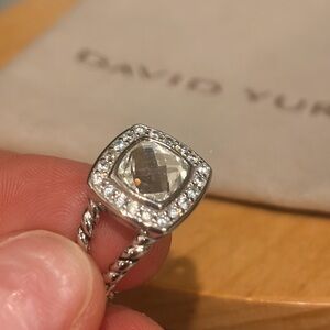 David Yurman Silver Albion white topaz and diamonds Ring